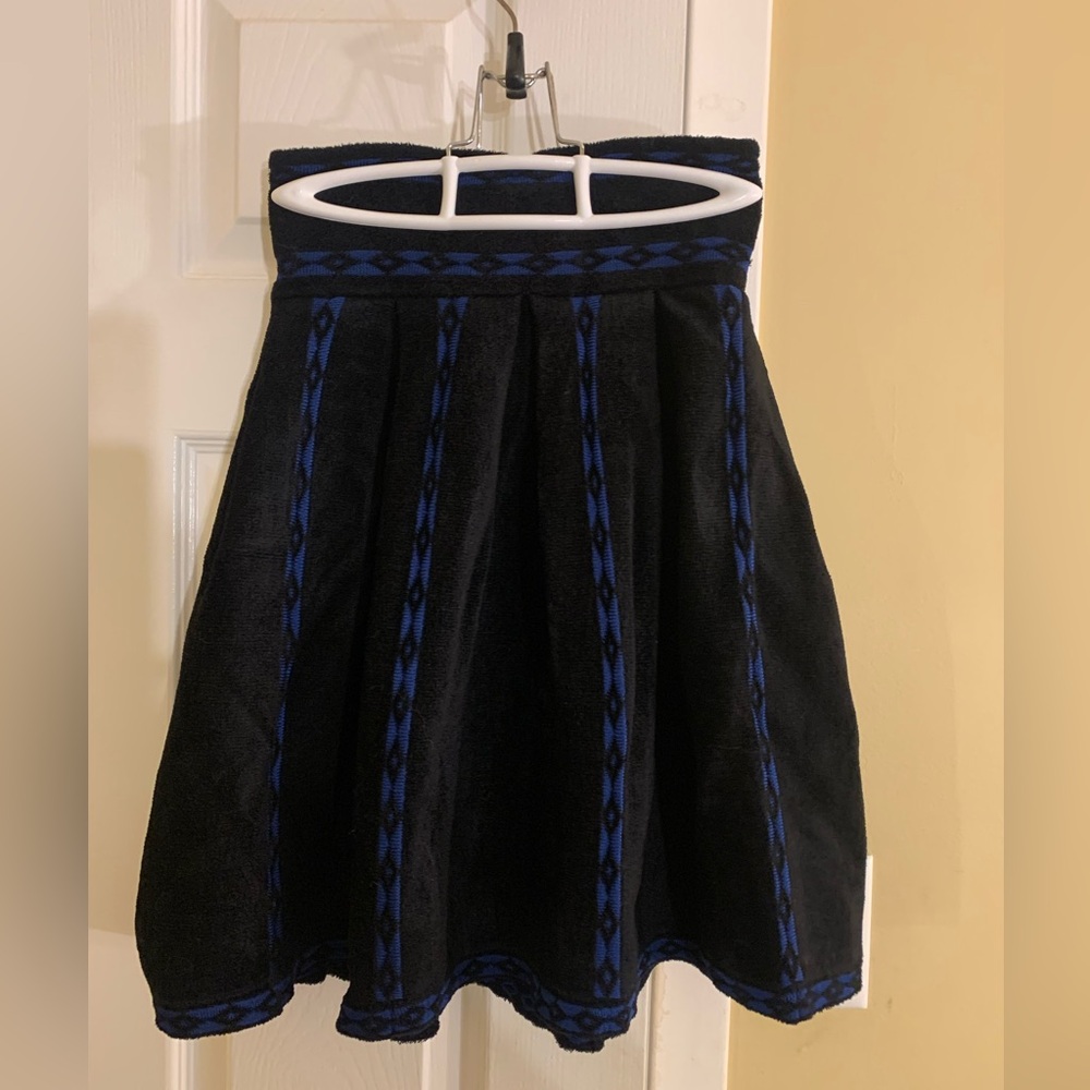Maje Knitted Black Pleated Skirt